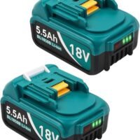5500mAh Li-Ion Ersatzakku für Makita Akku 18V BL1860B, BL1850B, BL1840B, BL1830B, BL1820B und BL1815N mit LED-Anzeige - 2 Stücke