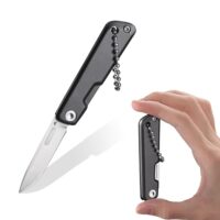 Kleines Klappmesser ohne Verriegelung mit scharfer Klinge aus hochwertigem Stahl 14C28N, CNC-geschliffen und EDC-Klappmesser mit Aluminiumgriff für Alltag und Outdoor-Aktivitäten.