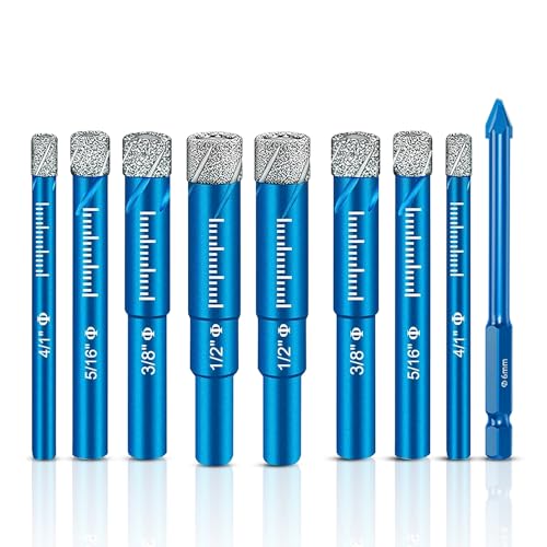 Durchdringender Fliesenbohrer Set mit Diamant und Hartmetall für verschiedene Materialien wie Keramik, Granit, Glas, Porzellan und Mauerwerk