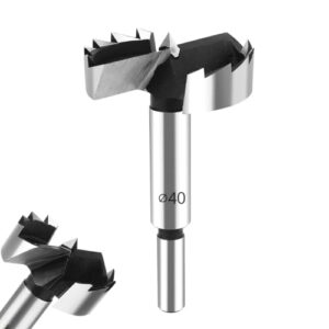 Forstnerbohrer 40mm, Professional Forstnerbohrer für Holzbearbeitung, Bohrer mit Rundschaft, Wolframstahl Bohrer für präzise und effiziente Löcher in Hart- und Weichholz