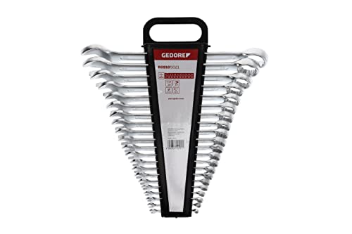 Umfangreicher Ring-Maulschlüssel-Satz mit 21 Teilen für Heimwerker und Profis, Chrom-Vanadium-Stahl, Silber, Schlüsselweite 6-32 mm