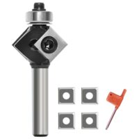 Hochwertiger Fräser für Holzschneiden mit 45 Grad Fase, aus C3-Mikrokorn-Hartmetall gefertigt, reibungsloses Schneiden, einfach zu verwenden und breites Einsatzspektrum.