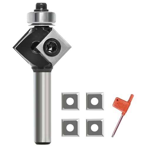 Hochwertiger Fräser für Holzschneiden mit 45 Grad Fase, aus C3-Mikrokorn-Hartmetall gefertigt, reibungsloses Schneiden, einfach zu verwenden und breites Einsatzspektrum.