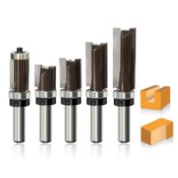 Bündigfräser Set für Holzbearbeitung, GLRYD 5 Stück Bündigfräser 8mm mit Oben Anlaufring Kugellager, Kanten Kopierfräser Router Bit Set, Nutfräser für Holz Trimming und Bearbeitungs Schneidwerkzeug