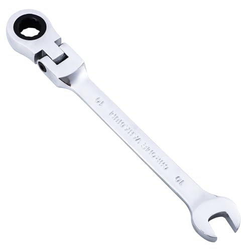 Gedlex Ratschenschlüssel 10mm, 180° Flexibel Ringschlüssel und 15° Maulschlüssel, Metrischer Schraubenschlüssel für Auto-Reparatur, Motorrad-Reparatur, Fahrrad-Reparatur und Maschinen-Reparatur