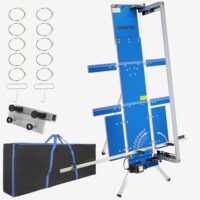 Heißdrahtschneidemaschine für das professionelle Schneiden von Isoliermaterialien und Isolierplatten aus Styrodur und Polystyrolschaum, 10 Schneidedrähte, Gerüsthalteblech und Federgriff inklusive