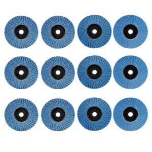 12 Stueck Fächer-Schleifscheiben 76mm, Schleifscheiben fuer Winkelschleifer, 3 Zoll Fächer-Schleife, Körnung 40/60/80/120