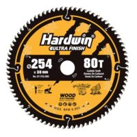 Hardwin HM Kreissägeblatt 254mm, 80 Zähne, ATB-Typ, Hartmetall-Schnittkopf, kompatibel mit Tischsägen und Handsägen