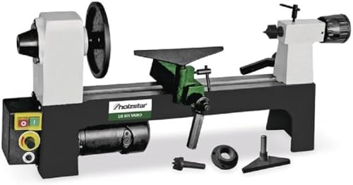 Drechselbank mit stufenloser Drehzahlregelung und Reit-/Spindelstock aus Grauguss für hohe Präzision bei der Holzbearbeitung