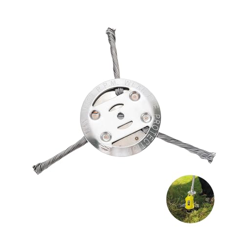 Robuste Unkrautbürste mit 3 Kopfhälfen für Rasentrimmer, Stahldrahtkonstruktion und Fugenreinigung im Garten