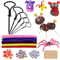 Kastanienbohrer Set mit 5 verschiedenen Größen für individuelle Gestaltung von Kastanienmännchen, perfekt für Herbst- und Winterbasteleien