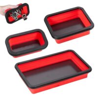Magnetische Ablage für Werkstatt mit 3 klappbaren Tabletts, ideal für die Aufbewahrung von Schrauben, Muttern und anderen Kleinteilen