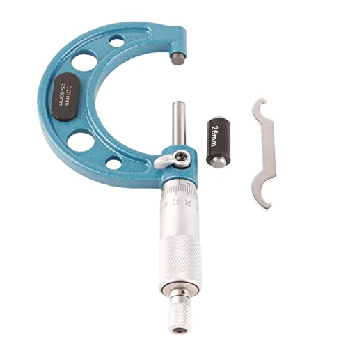 Genau und zuverlässig messen: Mikrometerlehre mit Außenmikrometer 0,01 mm und Schraubenschlüssel aus Edelstahl für präzise Messungen in Maschinenfabriken, Werkstätten oder Laboren.