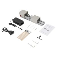 Mini Drehmaschine mit Präzisions-Bohrfutter, 7 Stufen, 220V, für Holzbearbeitung und Metallverarbeitung