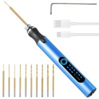 Mini Handbohrer Elektrisch, 3-Gang-Elektro-Mini-Bohrstift, Kabellos USB Gravur Werkzeug Kit, DIY Handbohrer Elektrisch mit 10 kleinen Bohrern, Tragbar Gravurstift für Schmuck Holz Kunststoff Metall