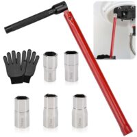 Hochwertiges Werkzeug für Sanitärbau, Standhahnmutterschlüssel Set mit Stahlqualität und variablen Schwenkklauen, geeignet für Wasserhahnbasen 8-12mm