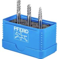PFERD HM Frässtift Set, 3-teilig, Zahnung ALLROUND, Schaft Ø 6 mm, Frässtift Ø 6mm für vielseitigen Einsatz auf wichtigen Werkstoffen