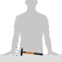 Peddinghaus Schlosserhammer 500 g mit Metall-Schlagschutzhülse und Hickorystiel - Qualitätsstahl C 45, für Heimwerker und Handwerk