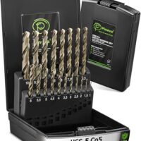 Metallbohrer Set HSS Cobalt Pro - 19-teiliges Set für Edelstahl, Stahl, Eisen und andere Metalle - Präzise Bohrer mit selbstzentrierender Funktion - Schutzklammer für sicheres Einsetzen