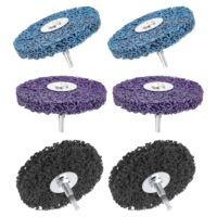 ROSYLEVE 6 Stück CSD Scheibe Set 100mm CBS Schleifscheibe mit 6 mm Spanndorn Grobschleifscheibe/Lila/Blau/Schwarz Reinigungsscheibe Set für Rostentfernung und Lackentfernung