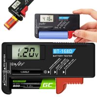 Digitaler Batterietester, Batterieprüfer, Messgerät für AAA, AA, CR, Knopfzellenbatterie und Akkus mit Anzeige des Ladestatus/Volt
