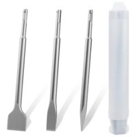 Robustes und zuverlässiges Meißel-Set für Bauarbeiten, SDS Plus Meißel Set mit Breitmeißel, Spitzmeißel und 40 x 250mm Meißel, ideal für Renovierungs- und Reparaturarbeiten
