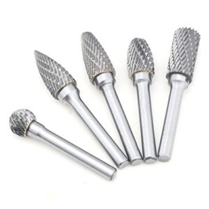 5-teiliges Raspel Set für Metall, Marmor, Jade und andere Materialien, Bohrmaschine mit Kugelfräser, Zylinderfräser und mehr