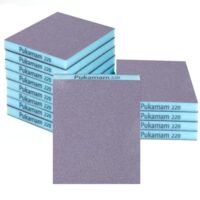 12 Stueck Schleifschwamm Trocken & Nass Schleifpapier 220 Koeurngung Grob- Fein Schleifpapier Set Flexibles Schleifschwaemme Schmirgelpapier fuer Holz, Metall, Wand, Lack, Autolack