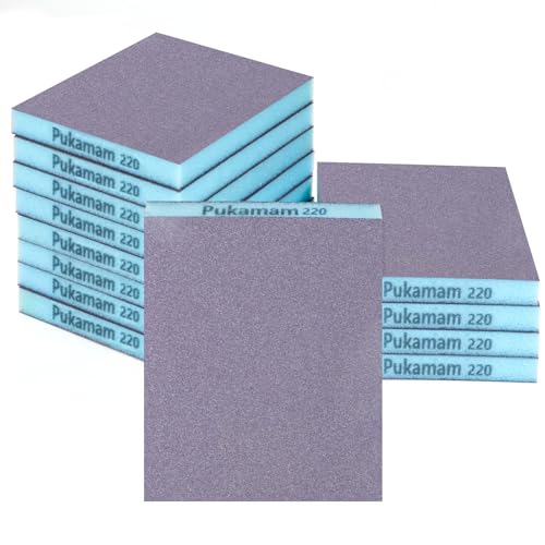 12 Stueck Schleifschwamm Trocken & Nass Schleifpapier 220 Koeurngung Grob- Fein Schleifpapier Set Flexibles Schleifschwaemme Schmirgelpapier fuer Holz, Metall, Wand, Lack, Autolack
