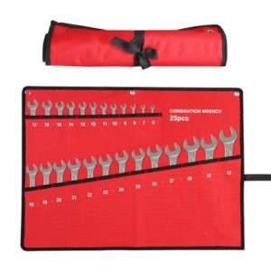 Schraubenschlössel Rolltasche mit 25 Taschen, aufrollbar, hochwertige Leinwand-Bauweise, ideal für Heimwerker und Elektriker