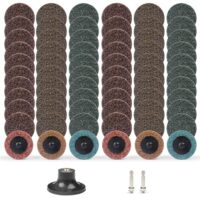 57 Stück Schleifscheiben Set, 50mm Roloc Schnellwechsel Scheiben mit 1/4 Padhalterschaft für Stabschleifer Oberflächenentrostung und Polieren