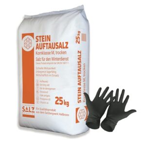 Hochwertiges Stein Auftausalz für Winterprobleme, 25 kg, Streusalz KL-M, Schnee, Eis, Frost, Premium