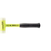 Ergonomisch geformter Schonhammer mit bruchsicherem Stahlrohrstiel und gelb-fluoreszierender Beschichtung für sichere und komfortable Handhabung in der Werkstatt oder im Alltag.