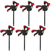 Einhandzwingen Set mit 6 Stücken Quick Grip Schraubzwingen, ideal für Holzarbeiten und Heimwerken, hochwertig und rostbeständig.