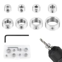 Tiefenanschlagringe Set mit Sechskantschlüssel, 3/4/5/6/8/10/12/16mm Tiefenstopp für Bohrer und Holzbearbeitung