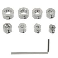Komplettes Set für präzise Bohrtiefenkontrolle, 8-teiliges Tiefenanschlagringe Set aus Edelstahl, Bohrtiefenbegrenzer mit Sechskantschlüssel für Holzbearbeitung und Positionierung