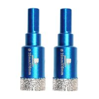 BRSCHNITT Trocken-Diamant-Kernbohrer-Set, 2 Stück/Packung, 20 mm, Diamant-Lochsäge, Kernbohrer mit Dreiecksschaft für Porzellan, Fliesen, Keramik, Stein, Granit, Marmor