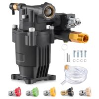 Hochdruckreinigerpumpe, 3500 PSI, 2,5 GPM, Ersatz-Hochdruckreinigerpumpen-Set mit 5 Düsen und Hardware für effizientes Reinigen von Wänden, Zäunen, Fahrzeugen und mehr