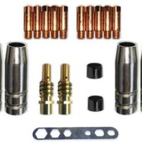 Verschleissteile Set MB15 MIG/MAG für Schweißgerät, Gasdüsen und Düsenstöcke zum Erhalt und Pflegen Ihres Brenners