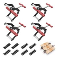 Vierwegezwinge, 4 Stück 4-Wege-Druckklemmen Set zum Klemmen von Paneelen mit Nutstreifen und Schrauben. Länge verstellbare Schnellspannzwinge für Holzarbeiter und Möbelhersteller.