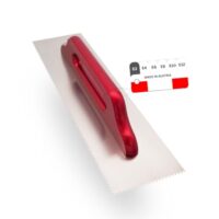 Professionelle Zahnkelle aus Edelstahl 3 mm, glättekellengeschmiedet, rostfrei, mit Holzgriff und Traufel, hergestellt in Österreich.