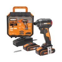 WORX Nitro Akku-Schlagschrauber 20V - leistungsstarker Brushless Motor, 3 Geschwindigkeitsstufen & 2 Modi, 200Nm Drehmoment, 3400 U/min, inkl. 2x 2Ah Akkus und Ladegerät
