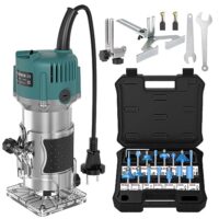 Yofuly 800W Oberfräse, Holzfräse mit 15-teiligem Fräser-Bits-Kit und Tragetasche