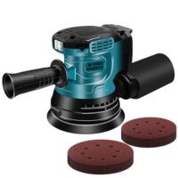 Akku-Exzenterschleifer, 125 mm Exzenterschleifer mit bürstenlosem Motor für Ma-kita 18V Akku, 12000rpm Akkuschleifer Schleifgerät mit 3 Leistungsstufen und Staubbeutel
