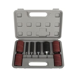 Schleifhülsen Schleifwalzen Set, 20-teilig Gummi-Schleiftrommel Set 16 Schleifband und 4 Schleifrolle, Trommelschleifer Werkzeugset mit Koffer Spindelschleifer für Bohrmaschine