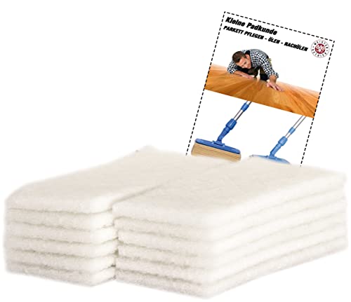 12 weiße Polierpads für den Handpadhalter und Stielpadhalter, ideal für Neuaufbau und Aufpolieren von Parkettpflastern