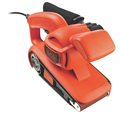 Black+Decker Bandschleifer KA86, 720W mit automatischer Schleifbandzentrierung und ergonomischem Zweithandgriff