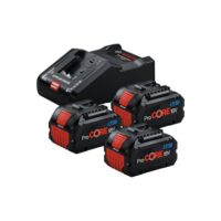 Bosch Starterset mit 3 x ProCORE 18 V/8 Ah - GAL 18V-160, 3 Hochvolt-Akkus für lange Laufzeit und komfortable Handhabung