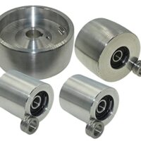 CNC gefräßtes Riemenschleifer Set für Messerschleifer, 130 mm Antrieb, 24 mm Schaft, 75 mm Spur, 50 mm Idler