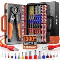 Crimpzange Aderendhülsen Set, Crimpzange für Heimwerker und industriellen Bedarf mit 350 Twin und 950 Einzeiligen Aderendhülsen